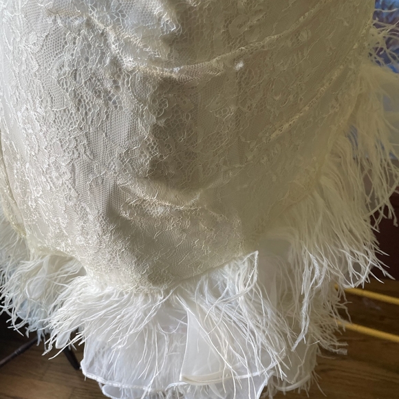 Elegant Strapless White Lace Wedding Dress Plus Size - Picture 5 of 16